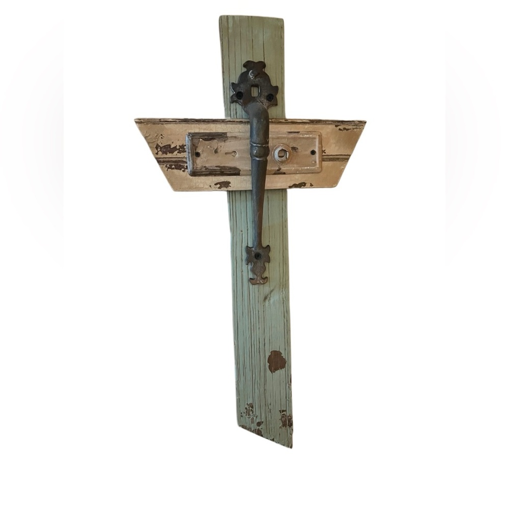 Rustic Wooden Wall Cross with Handle